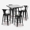  set hoher tisch 60x60cm 4 metallhocker schwarz bar küche bucket black Preis