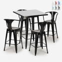  set hoher tisch 60x60cm 4 metallhocker schwarz bar küche bucket black Rabatte