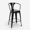  set hoher tisch 60x60cm 4 metallhocker schwarz bar küche bucket black 