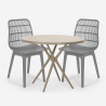 Set 2 Stühle runder Tisch 80cm beige modernes Design Außen Bardus Preis