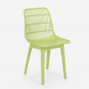 Ensemble 2 Chaises Polypropylène et 1 Table Carrée Beige 70x70cm jardin Cuisine Restaurant Design Cevis 