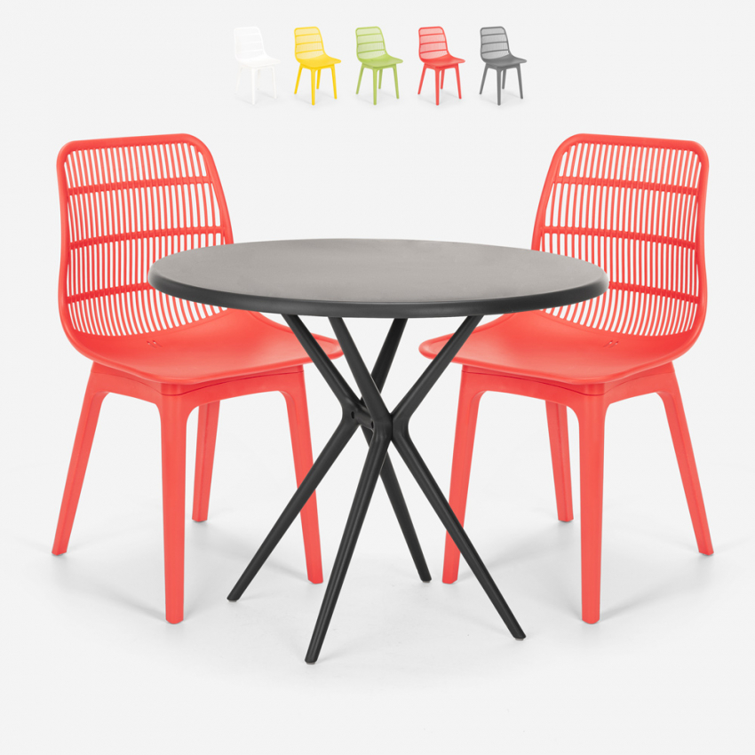 Ensemble Table Ronde Noire 80cm et 2 Chaises Polypropylène Jardin Cuisine Bardus Dark Dimensions Ensemble Table Ronde Noire 80cm et 2 Chaises Polypropylène Jardin Cuisine Bardus Dark Dimensions
