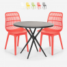Set Runder Tisch 80cm schwarz 2 Stühle aus Polypropylen Bardus Dark Eigenschaften
