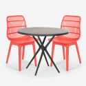 Set tavolo rotondo 80cm nero 2 sedie polipropilene Bardus Dark Prezzo