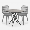 Set Runder Tisch 80cm schwarz 2 Stühle aus Polypropylen Bardus Dark Angebot