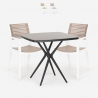 Set tavolo quadrato nero 70x70cm 2 sedie design moderno Clue Dark Promozione