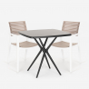 Set tavolo quadrato nero 70x70cm 2 sedie design moderno Clue Dark Saldi
