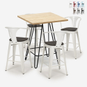 set 4 hocker industriellen holz metall tisch 60x60cm mason wood Angebot