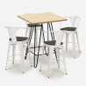 set 4 hocker industriellen holz metall tisch 60x60cm mason wood Maße