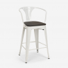 set 4 hocker industriellen holz metall tisch 60x60cm mason wood 