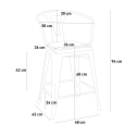 set 4 hocker industriellen holz metall tisch 60x60cm mason wood 