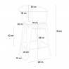 set 4 hocker industriellen holz metall tisch 60x60cm mason wood 