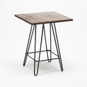 ensemble table bois métal 60x60cm 4 tabourets industriel mason noix wood 