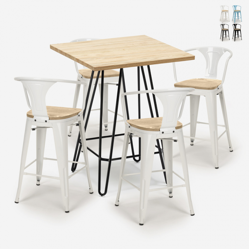 set hoher tisch 60x60cm 4 hocker bar küche mason top light Angebot set hoher tisch 60x60cm 4 hocker bar küche mason top light Angebot