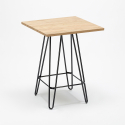 set bar industriale 4 sgabelli tavolino 60x60cm mason steel top light 