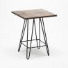 set 4 sgabelli tavolino industriale 60x60cm mason noix steel top light 