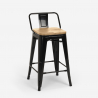 set 4 sgabelli tavolino industriale 60x60cm mason noix steel top light Acquisto