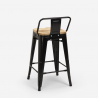 set 4 sgabelli tavolino industriale 60x60cm mason noix steel top light 