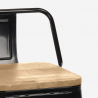 set 4 sgabelli tavolino industriale 60x60cm mason noix steel top light 