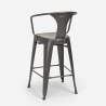 ensemble 4 tabourets table haute bois métal 60x60cm bar bruck white 