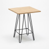 set bar cucina 4 sgabelli legno tavolino alto industriale 60x60cm oudin Catalogo