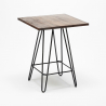 set tavolino industriale 60x60cm 4 sgabelli legno metallo oudin noix Catalogo