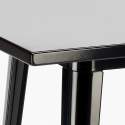 set 4 sgabelli industriale tavolino metallo nero 60x60cm buch black 