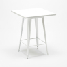 ensemble 4 tabourets table 60x60cm métal blanc industriel buch white 