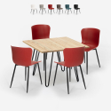 Set quadratischer Tisch 80x80cm 4 Stühle Industrie design Claw Light Rabatte