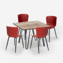 Set Quadratischer Tisch 80x80cm 4 Stühle Holz Metall Industriestil Claw Eigenschaften