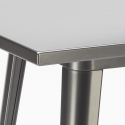 set tavolino industriale metallo 60x60cm 4 sgabelli legno bucket steel 