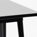 set tavolino metallo nero 60x60cm 4 sgabelli bar cucina bucket steel black 