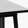 set tavolino metallo nero 60x60cm 4 sgabelli bar cucina bucket steel black 