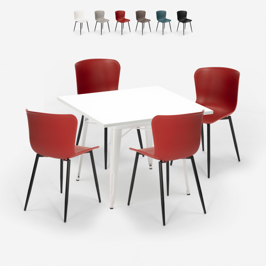 set quadratischer tisch 80x80cm 4 stühle industriedesign wrench light Sales set quadratischer tisch 80x80cm 4 stühle industriedesign wrench light Sales