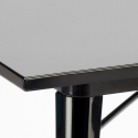 set 4 sedie tavolo 80x80cm quadrato stile industriale wrench dark 