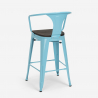 set hoher tisch 60x60cm 4 hocker holz metall industrial bruck wood 