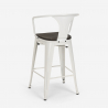 set 4 hocker  tisch 60x60cm holz metall bruck wood white 
