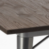 set tavolo quadrato 80x80cm design industriale 4 sedie anvil 