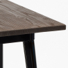 ensemble 4 tabourets style table 60x60cm bar bois métal industriel rough black 