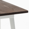 set tavolo bar 60x60cm design industriale 4 sgabelli rough white 