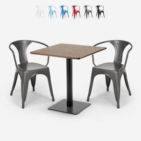 ensemble 2 chaises style et table horeca 70x70cm bar restaurants starter Promotion