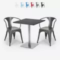 ensemble 2 chaises style et table 70x70cm horeca bar restaurants starter silver Promotion