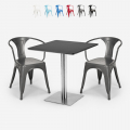 ensemble 2 chaises style et table 70x70cm horeca bar restaurants starter silver Promotion