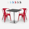 set 2 Lix stühle tisch 70x70cm horeca bar restaurants starter silver Katalog