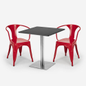 ensemble 2 chaises style et table 70x70cm horeca bar restaurants starter silver 