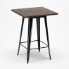 set 4 sgabelli legno metallo vintage tavolino alto bar 60x60cm axel black Prezzo