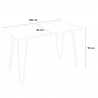 ensemble de 4 chaises et table rectangulaire 120x60cm style industriel cuisine restaurant wire 