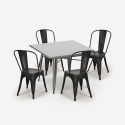 set tisch 80x80cm 4 stühle im vintage Lix industriellen stil  bistro küche state Maße