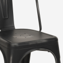 set 4 sedie vintage industriale stile Lix tavolo nero 80x80cm state black 