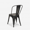 set 4 Lix stühle tisch 80x80cm vintage industrieller stil state black 